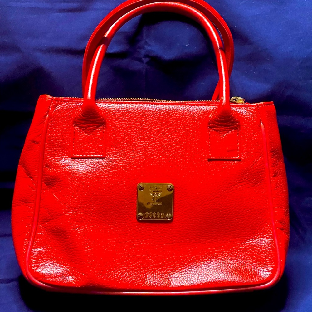 MCM Red Leather Hand bag